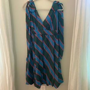 Hope for Flowers Navy and Red Stripe Bow Detail Dress Size 2P